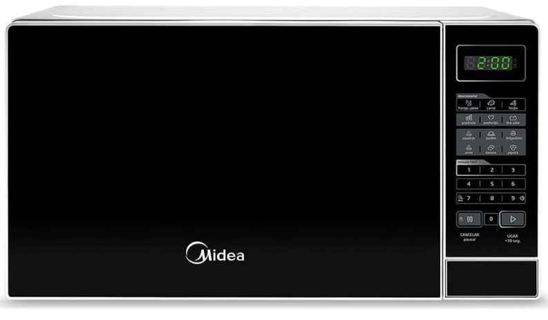 Micro-ondas Midea MRAS21 700w 20 Litros Branco com Porta Preta 127v