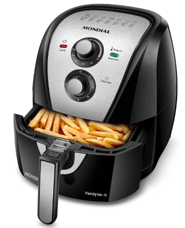 Fritadeira Sem Óleo Air Fryer 4L, Mondial, Preto/Inox, 1500W, 220V - AFN-40-BI