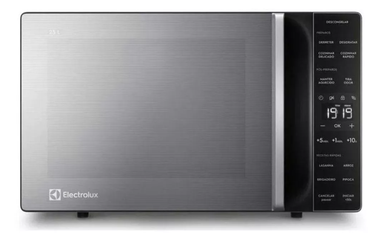 Micro-ondas Electrolux 23L cor Inox Efficient com Descongelamento Assistido ME23S