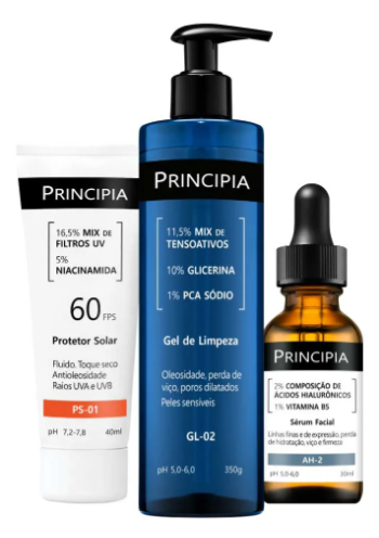 Kit Principia Primeira Rotina Skincare GL-02 + AH-2 + PS-01