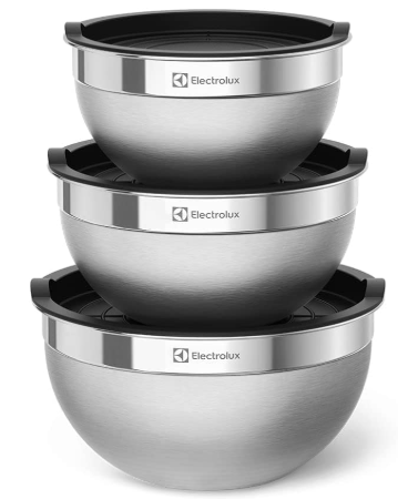 Conjunto de Bowls Tigelas de Inox com Tampa Plástica Electrolux